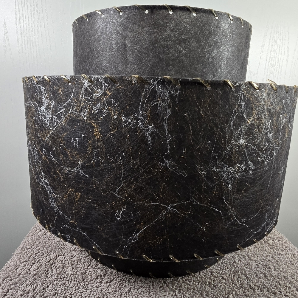 VINTAGE STYLE 3 TIERED DRUM LAMPSHADE - Picture 5 of 12